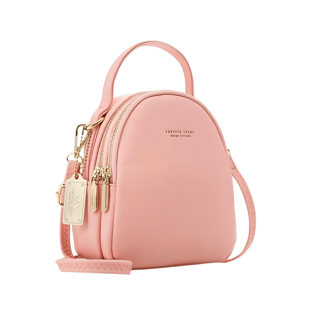 Get a chic pink leather mini backpack with gold details at Drestiny. Enjoy free shipping and tax covered. Save up to 50%!