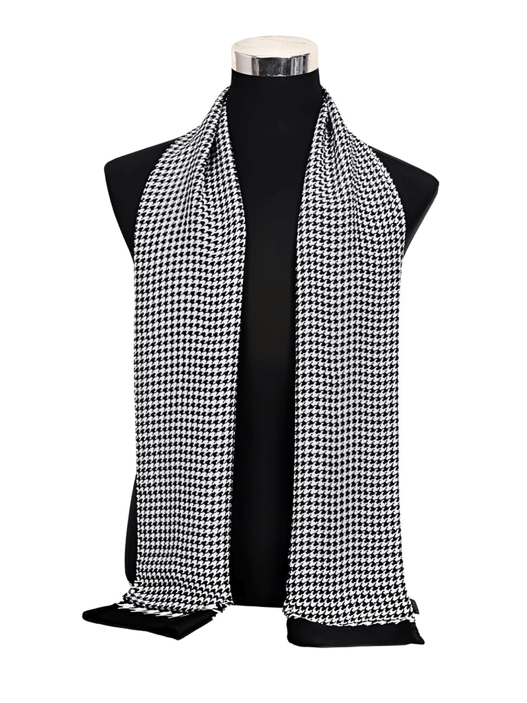 Long Black and White Scarves For Men - Feels Like Silk!