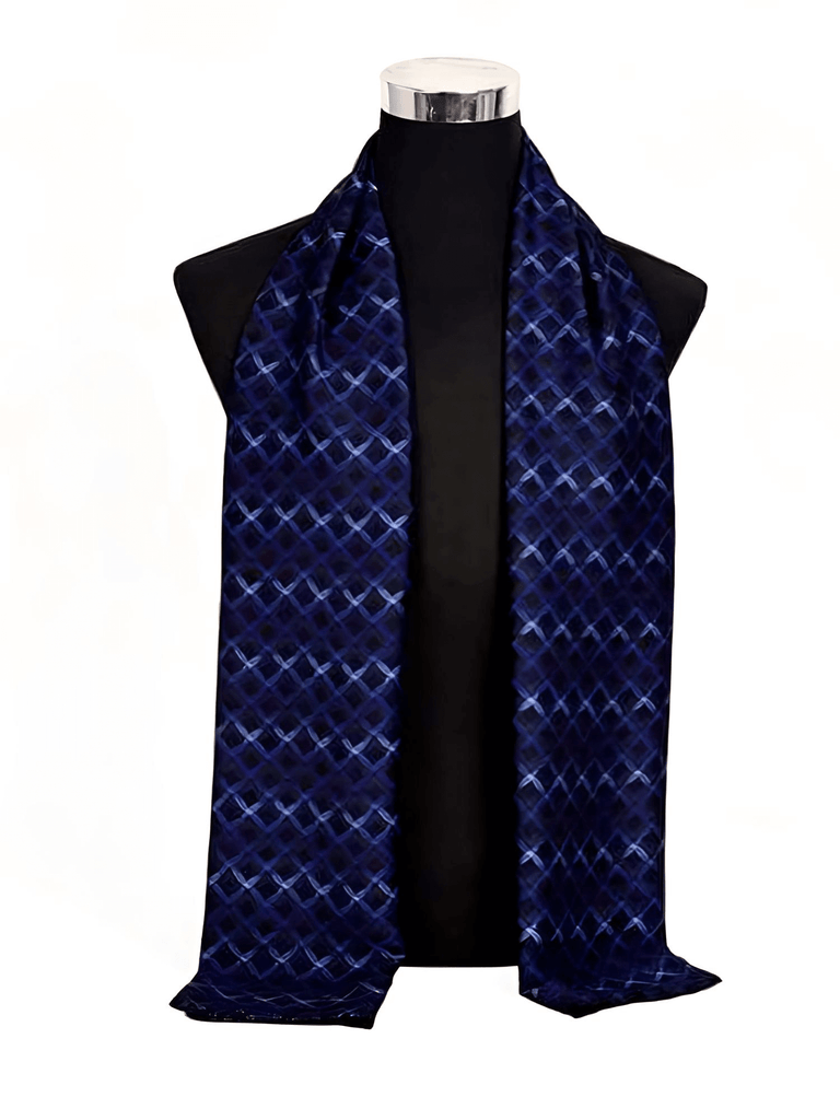 Long Blue Scarves For Men - Feels Like Silk!