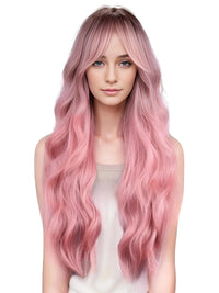 Thumbnail for Long Body Wave Ombre Black Pink Wig Heat-Resistant Synthetic Wigs Middle Part Natural Lolita Wigs For Women, Drestiny, Wigs, United States, Canada, Australia, New Zealand, United Kingdom, Pink, Black, 28