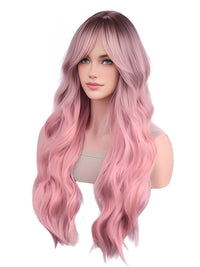Thumbnail for Long Body Wave Ombre Black Pink Wig Heat-Resistant Synthetic Wigs Middle Part Natural Lolita Wigs For Women, Drestiny, Wigs, United States, Canada, Australia, New Zealand, United Kingdom, Pink, Black, 28