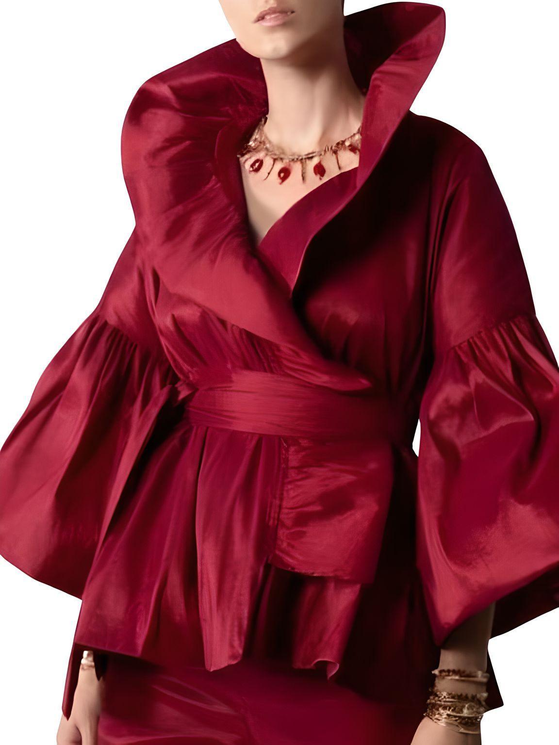 Long Sleeve Women's Vintage Ruffles Blouse Office Lady Lapel Collar Elegant Shirt Woman Fashion -, Blouses , Drestiny , 10, 12, 14, 16, 4, 6, 8, Australia, Black, Blouses, Dress Shirts, FR, L, Long Sleeves, M, New Zealand, Red, S, United Kingdom, United States, XL, XXL, XXXL , Drestiny , www.shopdrestiny.com