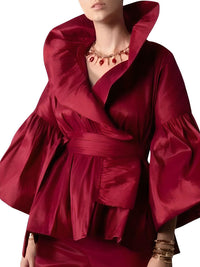 Thumbnail for Long Sleeve Women's Vintage Ruffles Blouse Office Lady Lapel Collar Elegant Shirt Woman Fashion -, Blouses , Drestiny , 10, 12, 14, 16, 4, 6, 8, Australia, Black, Blouses, Dress Shirts, FR, L, Long Sleeves, M, New Zealand, Red, S, United Kingdom, United States, XL, XXL, XXXL , Drestiny , www.shopdrestiny.com