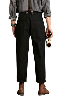 Thumbnail for Loose Straight Leg Pants For Men With Suspenders -, Pants , Drestiny , 29, 30, 31, 32, 33, 34, 36, 38, Australia, Black, Canada, Casual Pants, Dress Pants, Khaki, New Zealand, Overalls, United Kingdom, United States , Drestiny , www.shopdrestiny.com
