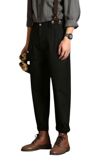 Thumbnail for Loose Straight Leg Pants For Men With Suspenders -, Pants , Drestiny , 29, 30, 31, 32, 33, 34, 36, 38, Australia, Black, Canada, Casual Pants, Dress Pants, Khaki, New Zealand, Overalls, United Kingdom, United States , Drestiny , www.shopdrestiny.com