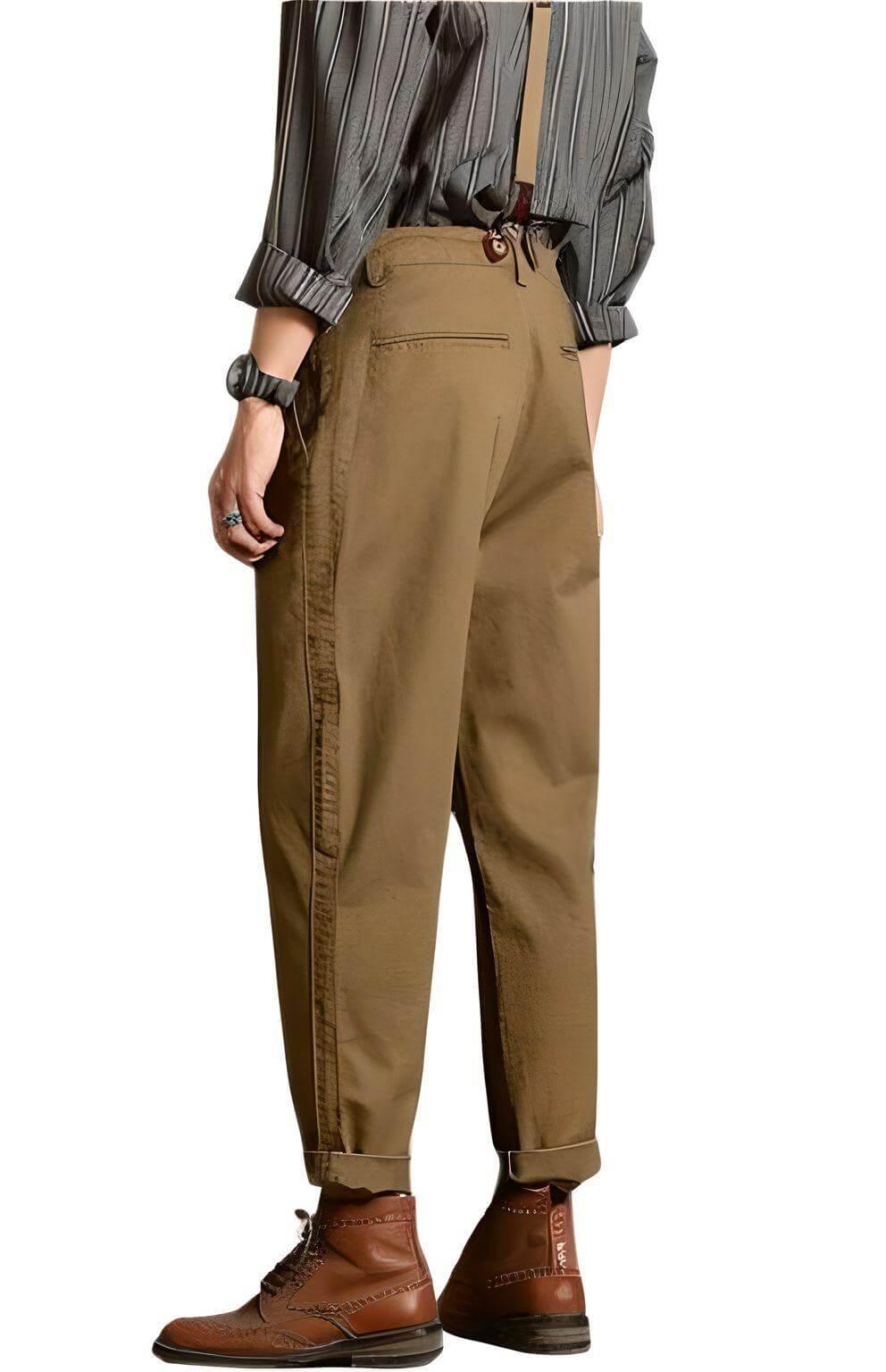 Loose Straight Leg Pants For Men With Suspenders -, Pants , Drestiny , 29, 30, 31, 32, 33, 34, 36, 38, Australia, Black, Canada, Casual Pants, Dress Pants, Khaki, New Zealand, Overalls, United Kingdom, United States , Drestiny , www.shopdrestiny.com