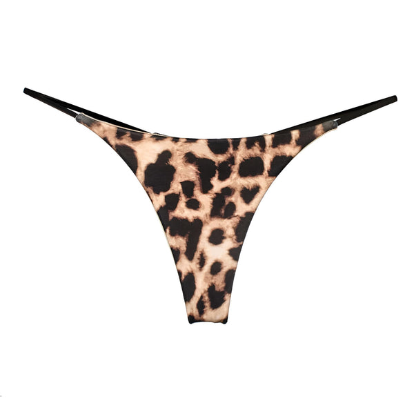 Low-Waist Leopard Print G-String Panties