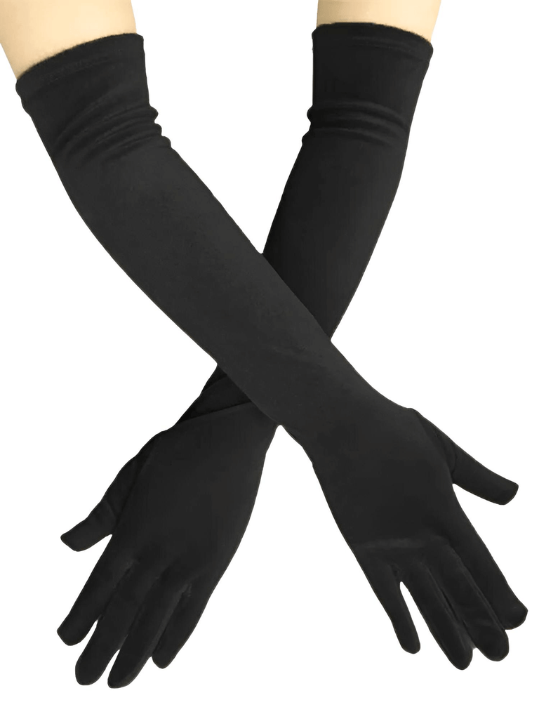 Black Long Velvet Dinner Dress Gloves For Women