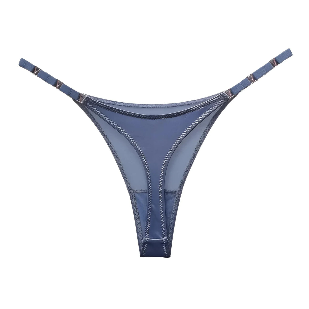 Blue thong underwear on a white background