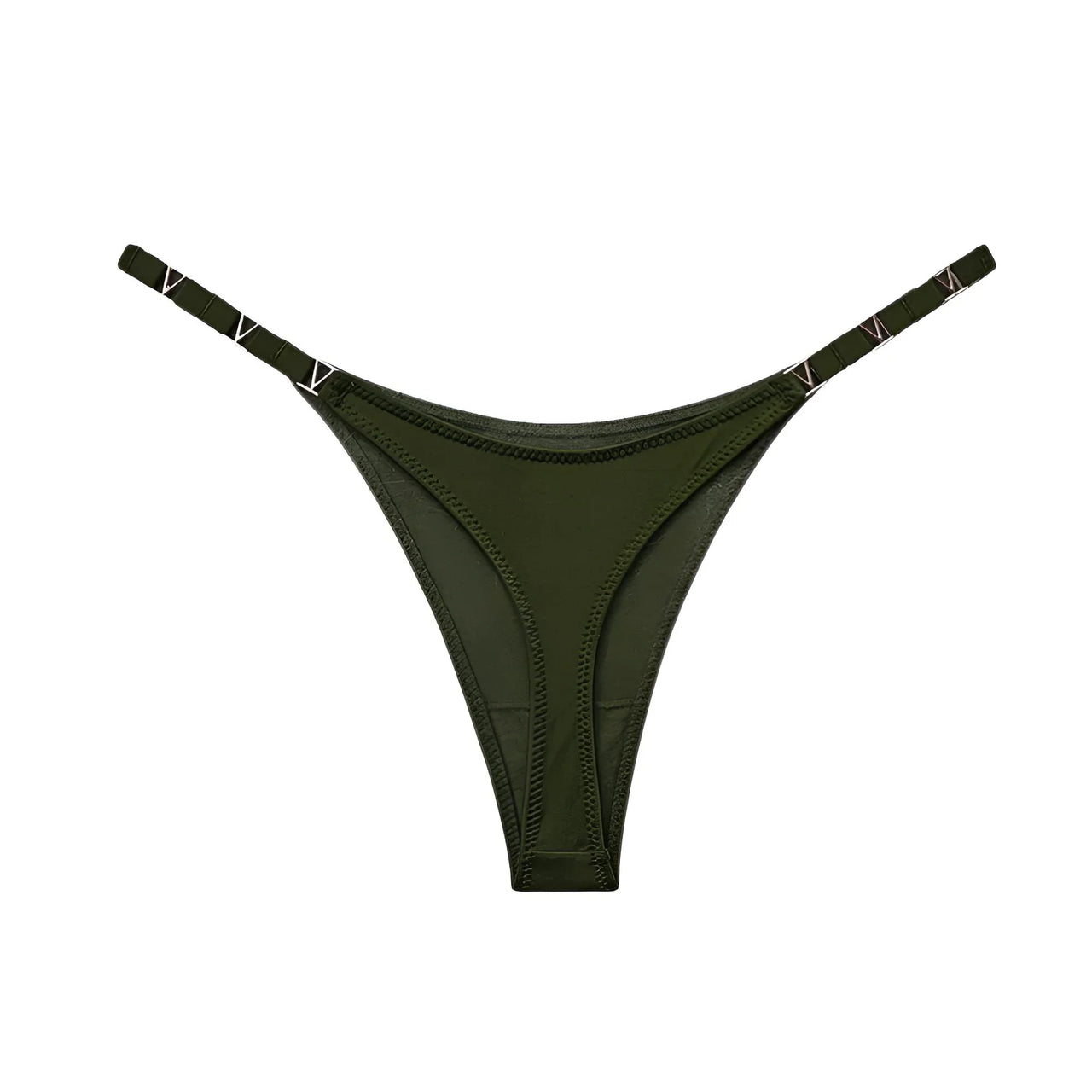 Green thong on a white background