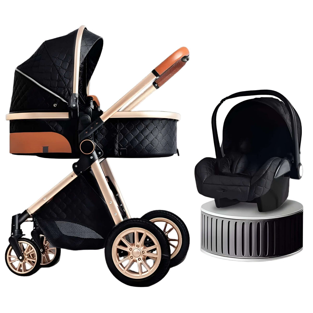 Luxury Black and Gold Baby Strollers High Landscape