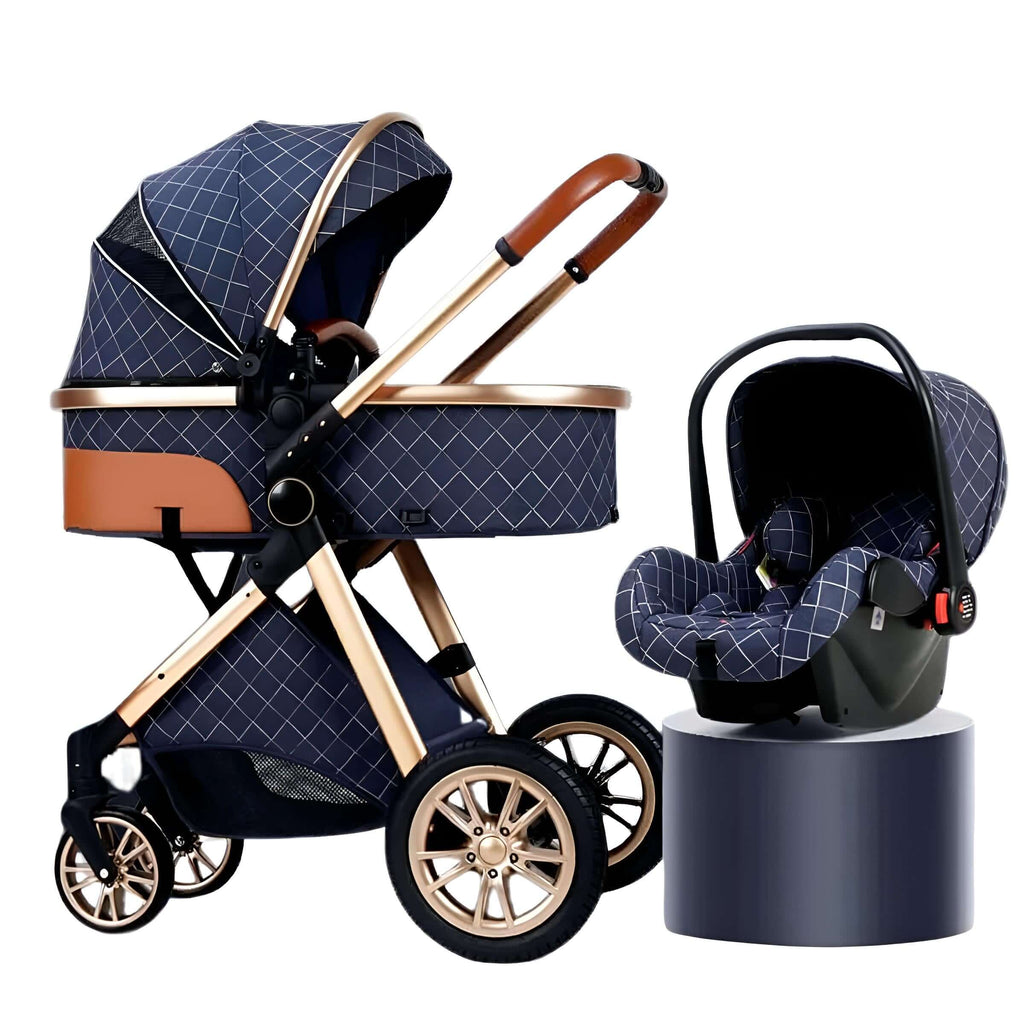 Luxury Blue and Gold Baby Strollers High Landscape