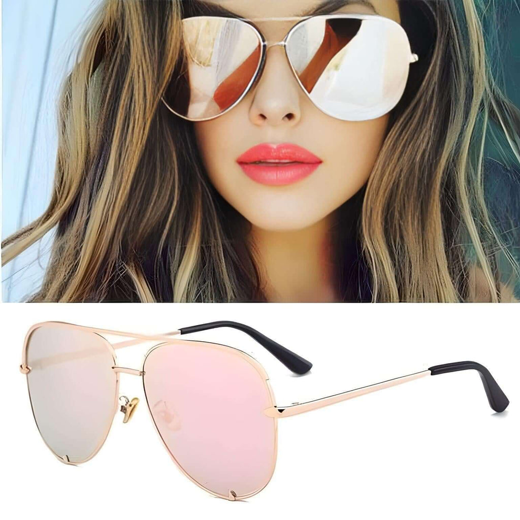 Drestiny-Luxury Gold and Pink Sunglasses For Women