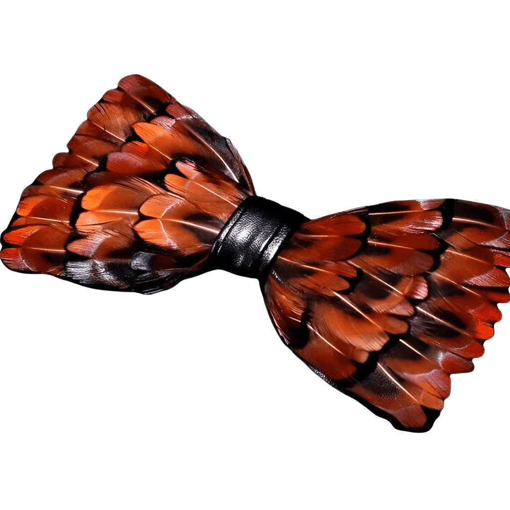 Luxury Burnt Orange Peacock Feather Bow Ties