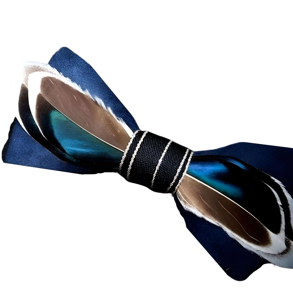 Luxury Brown and Blue Peacock Feather Bow Ties
