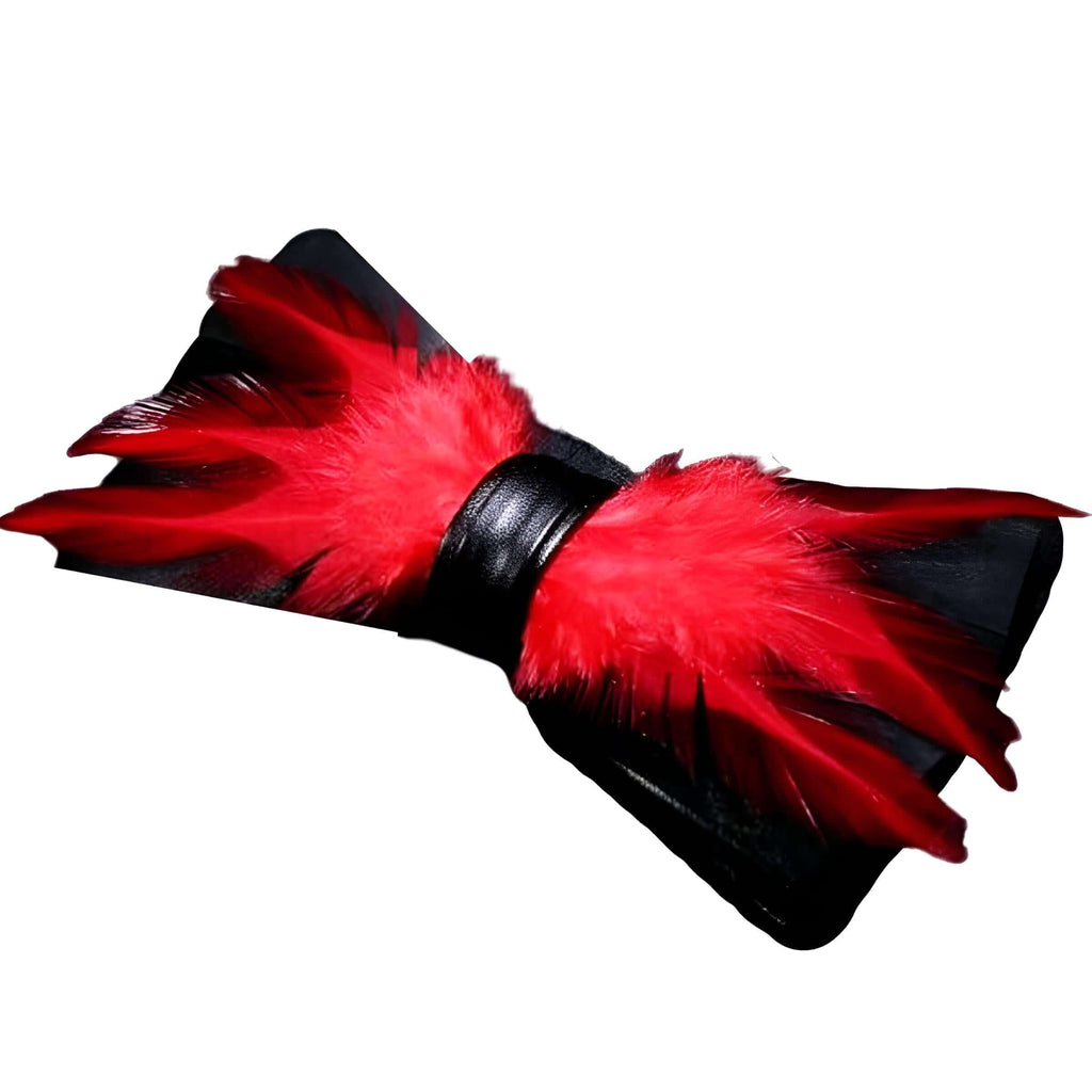 Luxury Red Peacock Feather Bow Ties