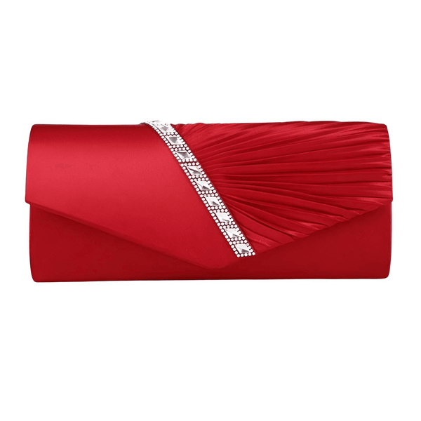 Unleash your inner glamour with these opulent red satin rhinestone party clutches. Shop at Drestiny to enjoy free shipping and let us take care of the tax! Don't miss out on savings up to 50% off!