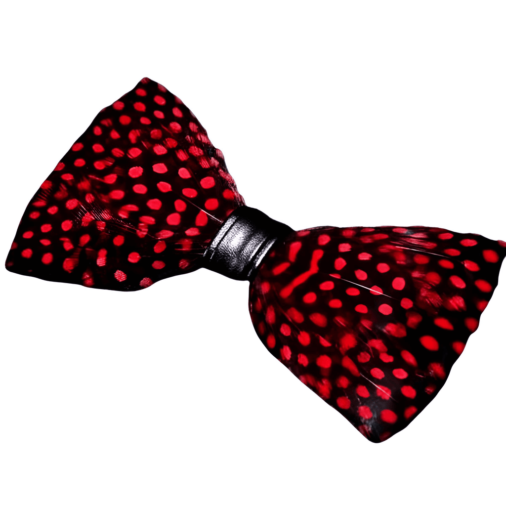 Luxury Red and Black Peacock Feather Bow Ties