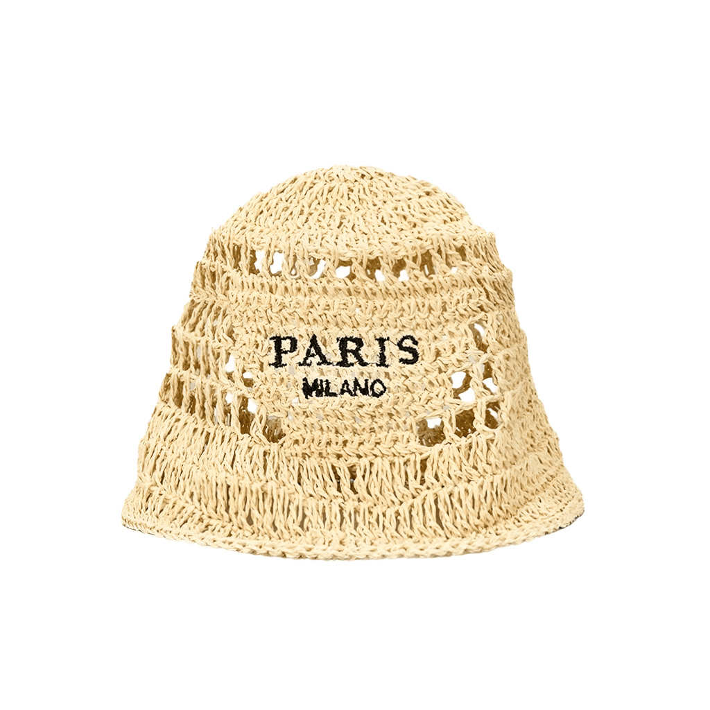 Luxury Wide Brim Khaki Paris Bucket Hat For Women
