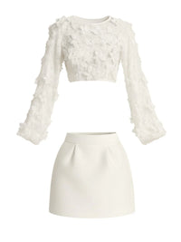 Thumbnail for Luxury Custom-Made Two-Piece Set 3D Flower Trumpet Sleeve