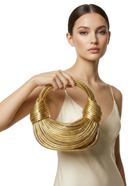 Thumbnail for Luxury Evening Purses For Women Golden Noodle Knot Design Dinner Party Clutch Bag Luxury