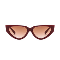 Thumbnail for Cat-eye sunglasses with a burgundy frame and gradient lenses on a white background