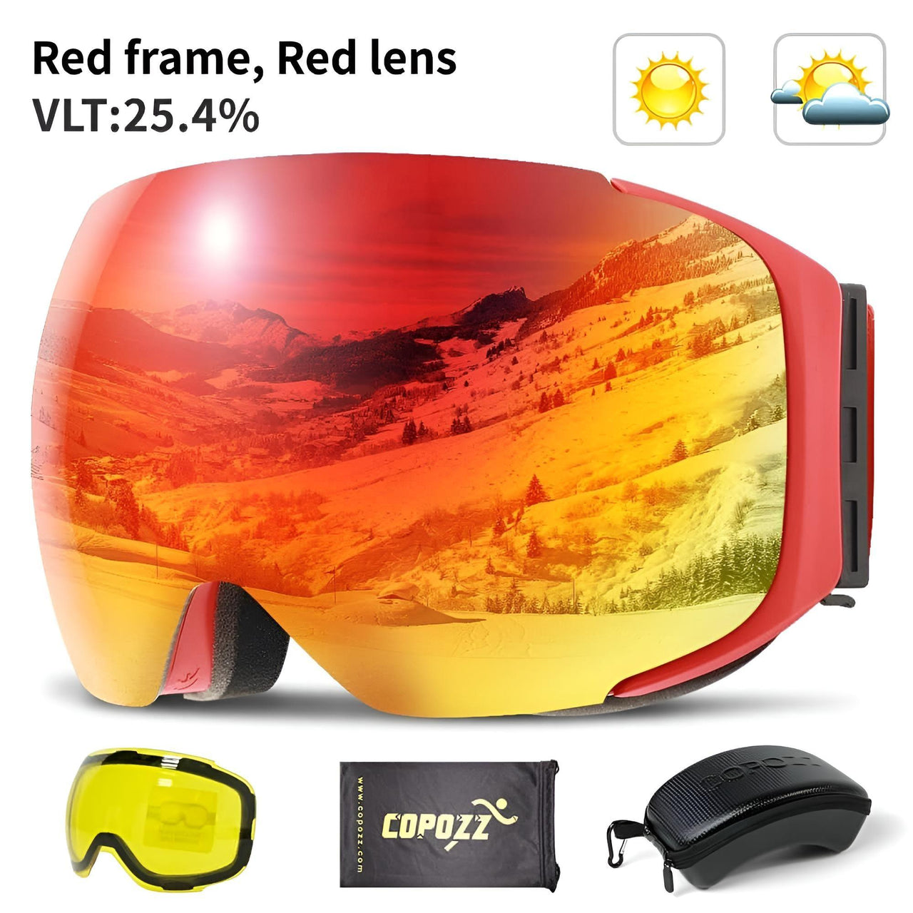 Magnetic Ski Goggles with Quick-Change Lens and Case Set -, Ski & Snowboard Goggles , Drestiny , Australia, Black, Blue, Canada, Goggles, Gold, Green, New Zealand, Pink, Purple, Red, Silver, United Kingdom, United States , Drestiny , www.shopdrestiny.com
