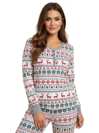 Thumbnail for Matching Family Christmas Pajamas Set Mom Daughter Dad Son Matching Outfits Cute All Over Print Boys Girls Pjs