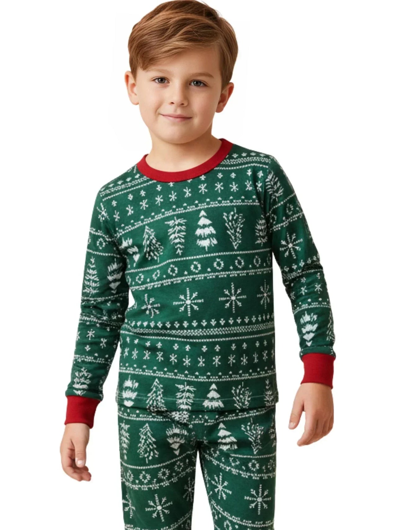 Matching Family Christmas Pajamas Set Mom Daughter Dad Son Matching Outfits Cute All Over Print Boys Girls Pjs