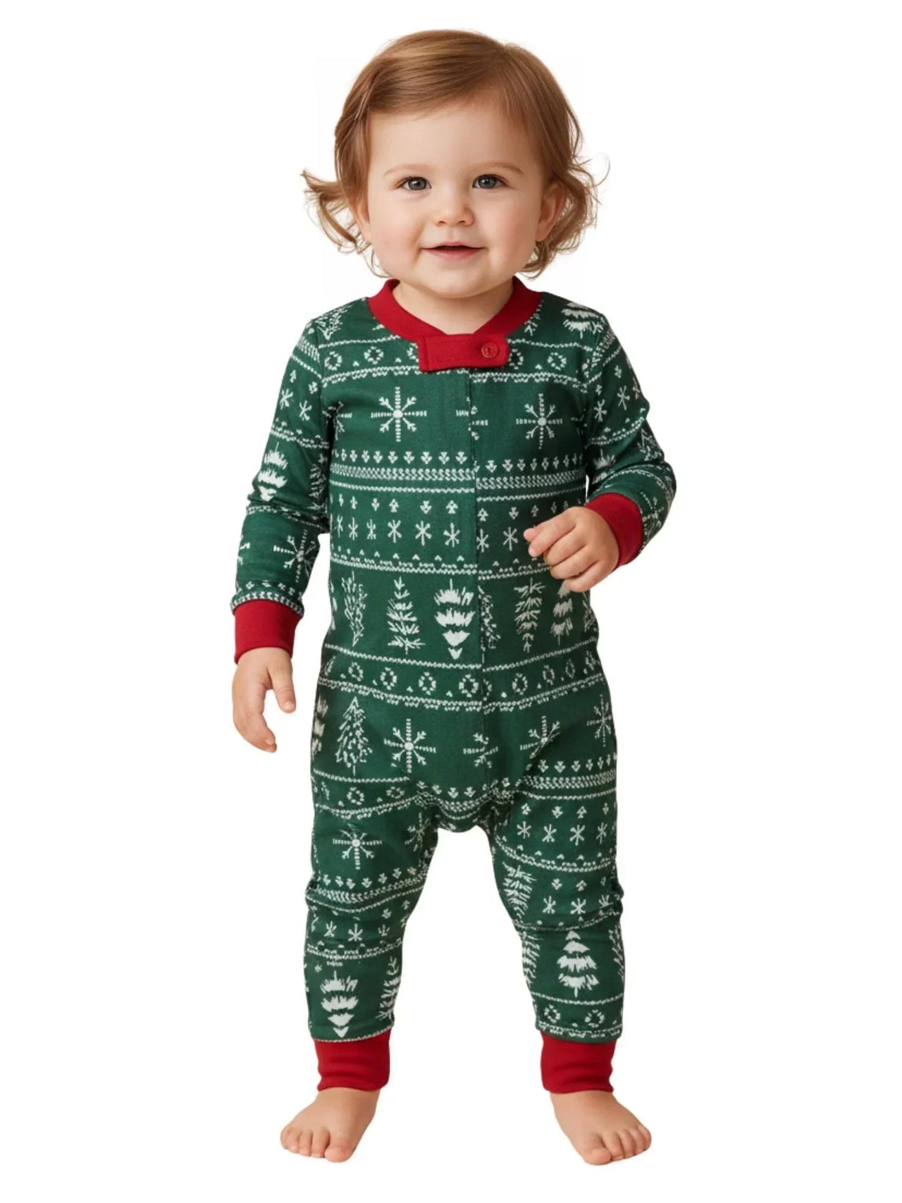 Matching Family Christmas Pajamas Set Mom Daughter Dad Son Matching Outfits Cute All Over Print Boys Girls Pjs