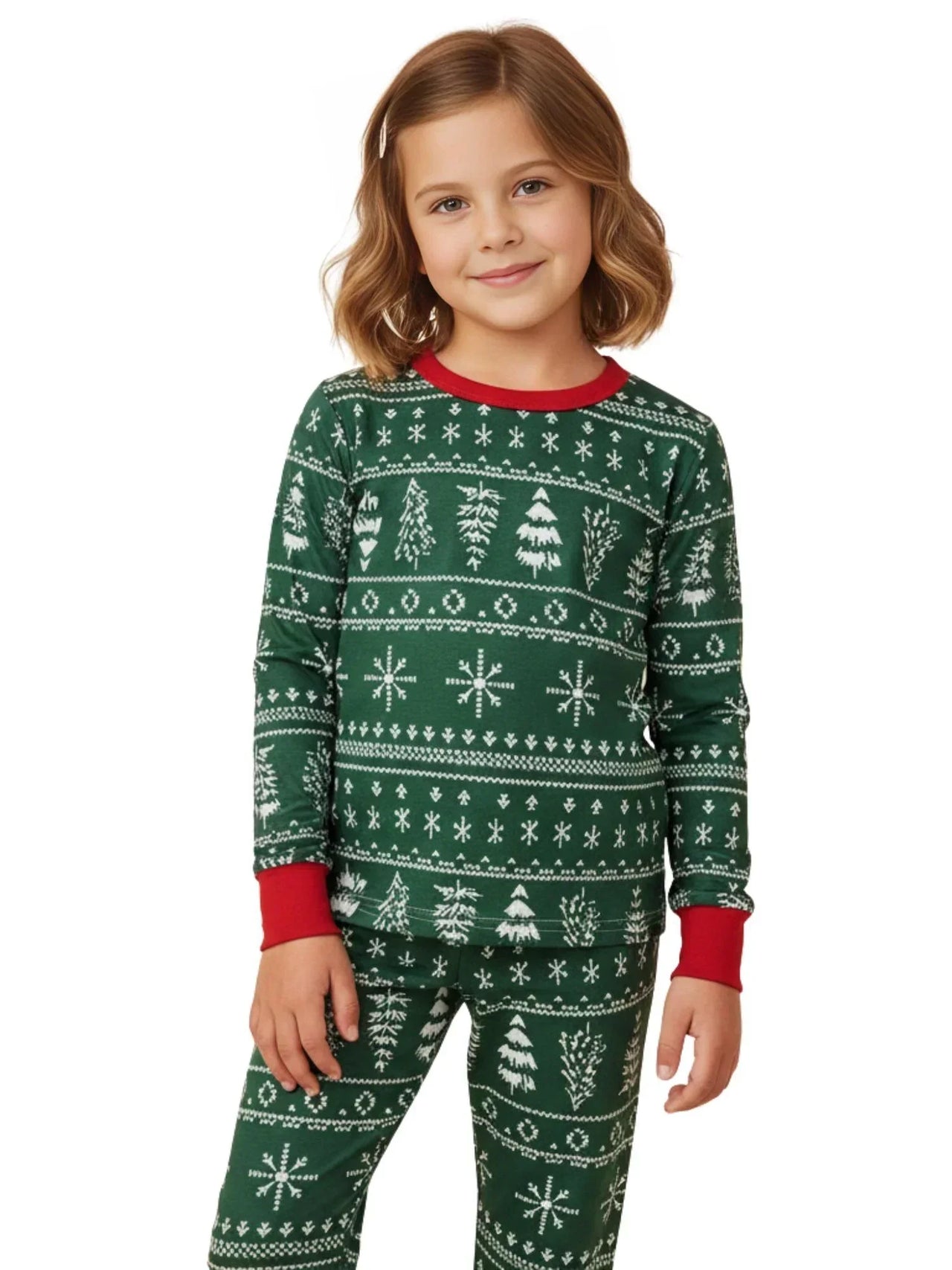 Matching Family Christmas Pajamas Set Mom Daughter Dad Son Matching Outfits Cute All Over Print Boys Girls Pjs
