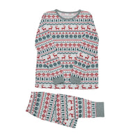 Thumbnail for Festive dad pajama set with reindeer and snowflake pattern on a white background