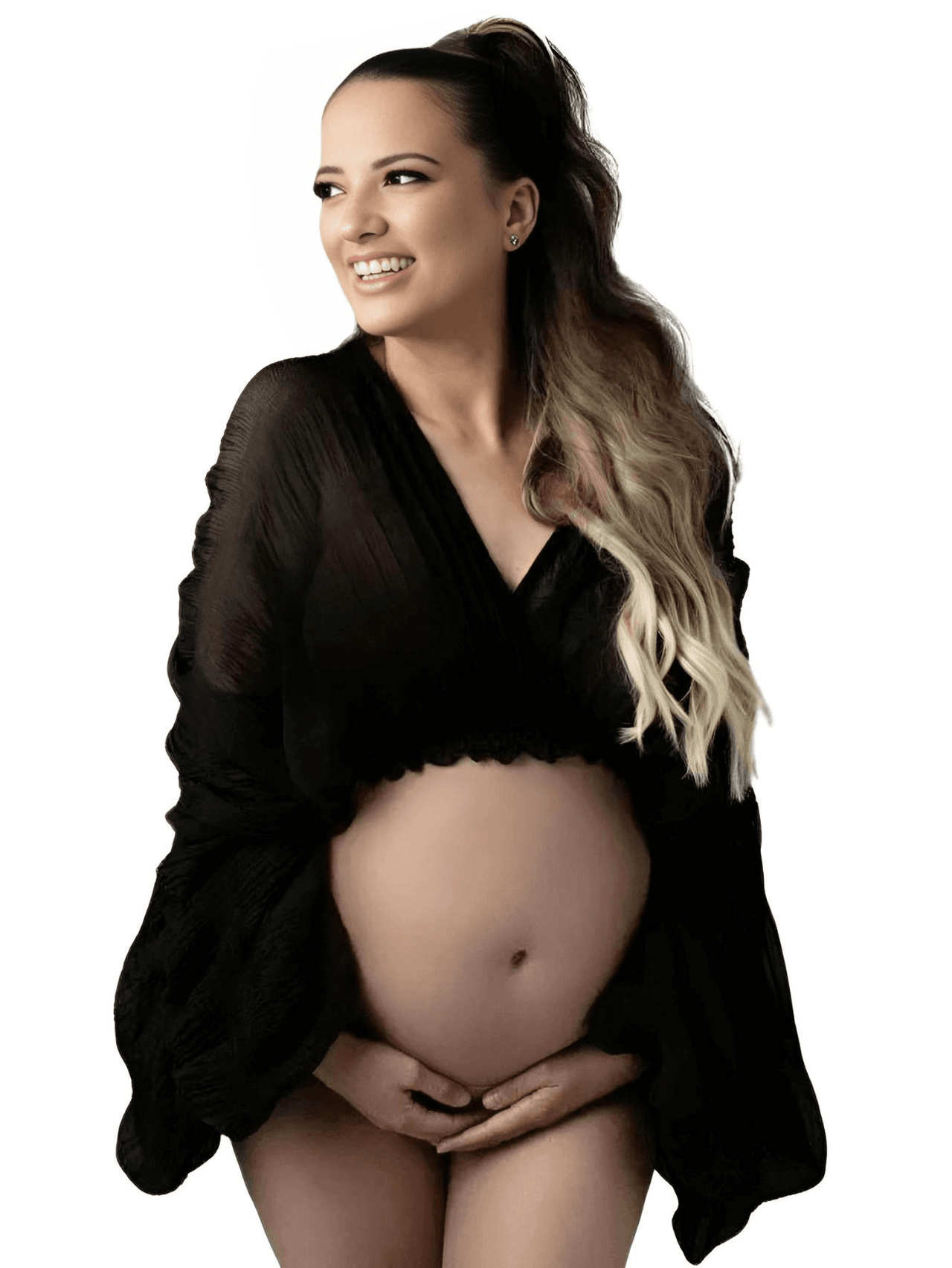 Maternity Photography V-Neck Long Sleeve Crop Top For Women -, Shirts , Drestiny , Australia, Black, Blouses, Casual Shirts, Crop Tops, L, Long Sleeves, M, New Zealand, Photo Shoot Attire, United Kingdom, United States, White , Drestiny , www.shopdrestiny.com