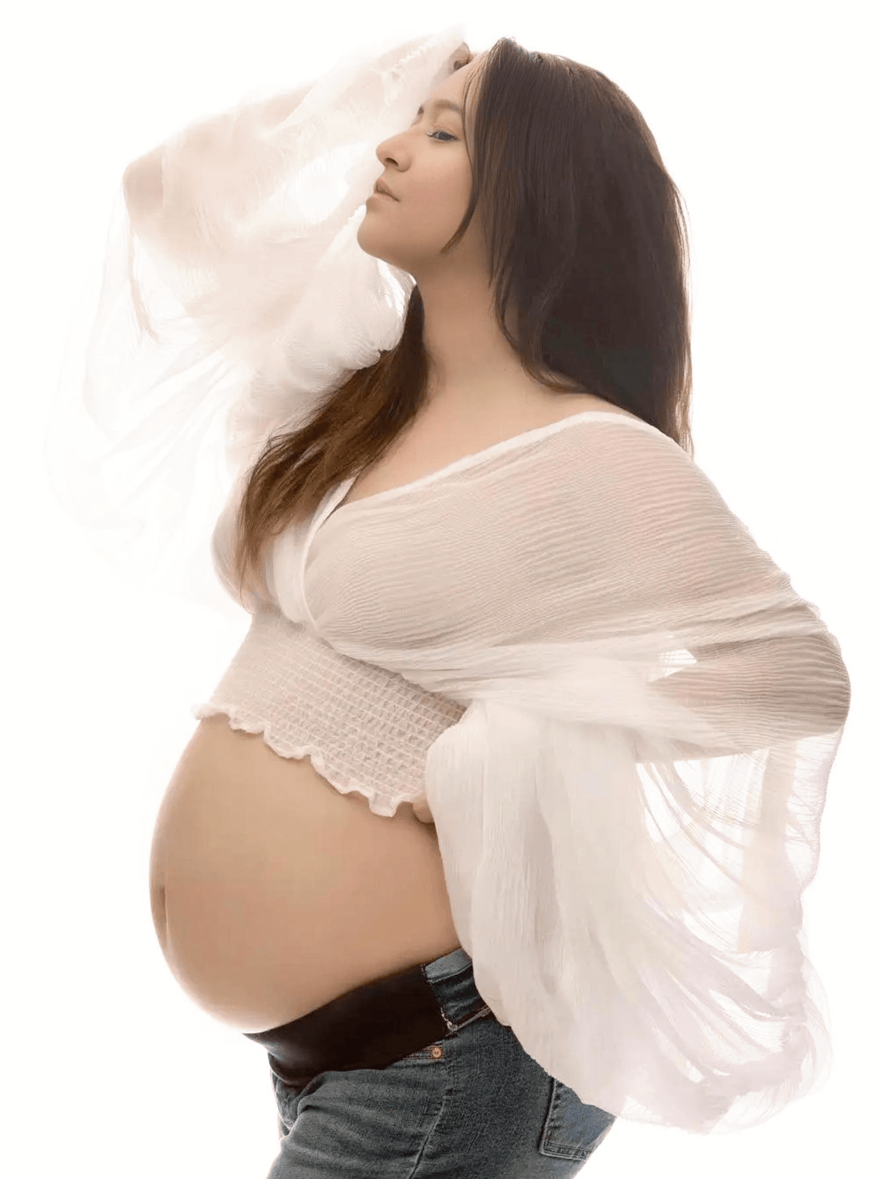 Maternity Photography V-Neck Long Sleeve Crop Top For Women -, Shirts , Drestiny , Australia, Black, Blouses, Casual Shirts, Crop Tops, L, Long Sleeves, M, New Zealand, Photo Shoot Attire, United Kingdom, United States, White , Drestiny , www.shopdrestiny.com