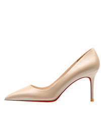 Thumbnail for Luxury nude high-heeled shoe with a red sole on a white background