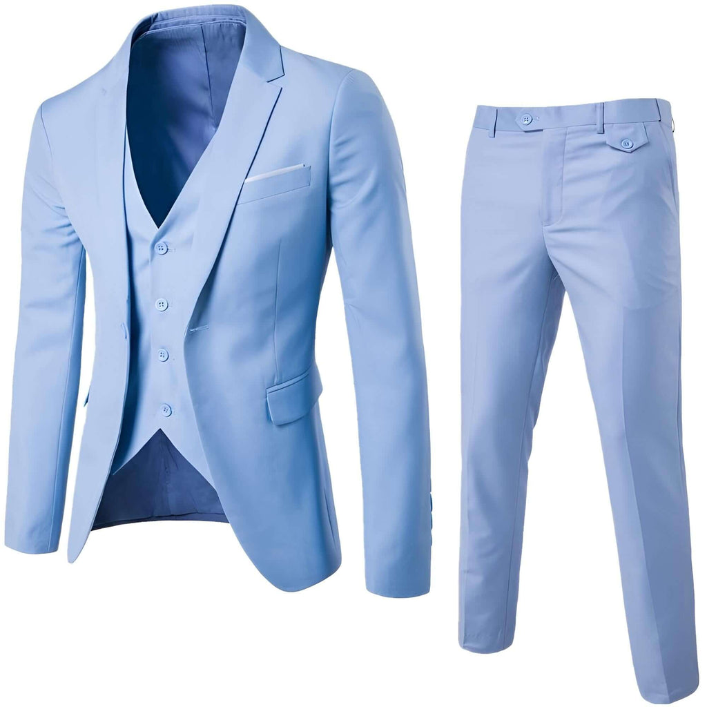 Shop Drestiny for Men's Light Blue 3 Piece Suits - Slim Fit. Enjoy Free Shipping & Let Us Cover the Tax! Seen on FOX/NBC/CBS. Save up to 50% now!