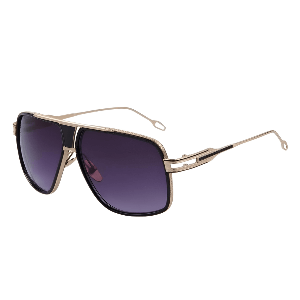 Drestiny-Men's Big Gold Frame Grey Sunglasses