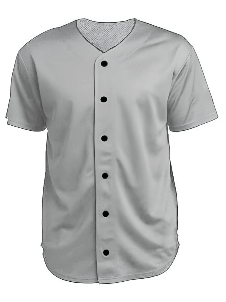 Men's Button Front Grey Sports T-Shirt