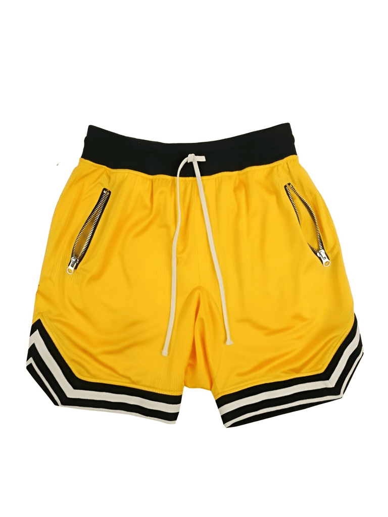 Men's Casual Yellow Shorts - Hip Hop Streetwear Style!