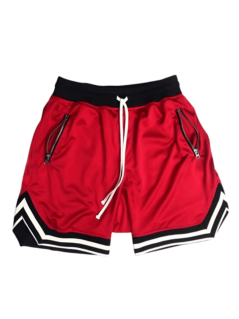 Men's Casual Red Shorts - Hip Hop Streetwear Style!