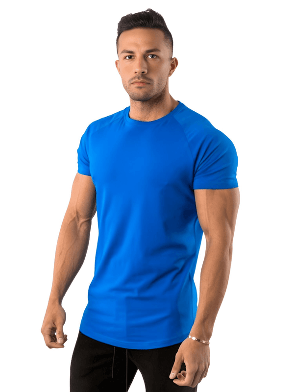 Men's Cotton Blue Fitness T-Shirt Sizes M-2XL