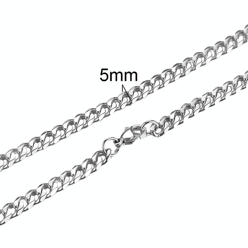 Drestiny-Men's Silver Cuban Link Necklaces-5MM