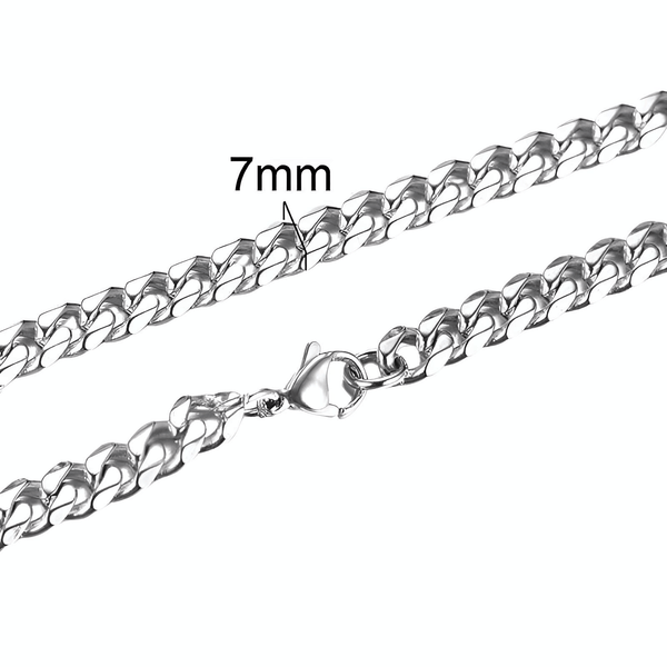 Drestiny-Men's Silver Cuban Link Necklaces-7MM