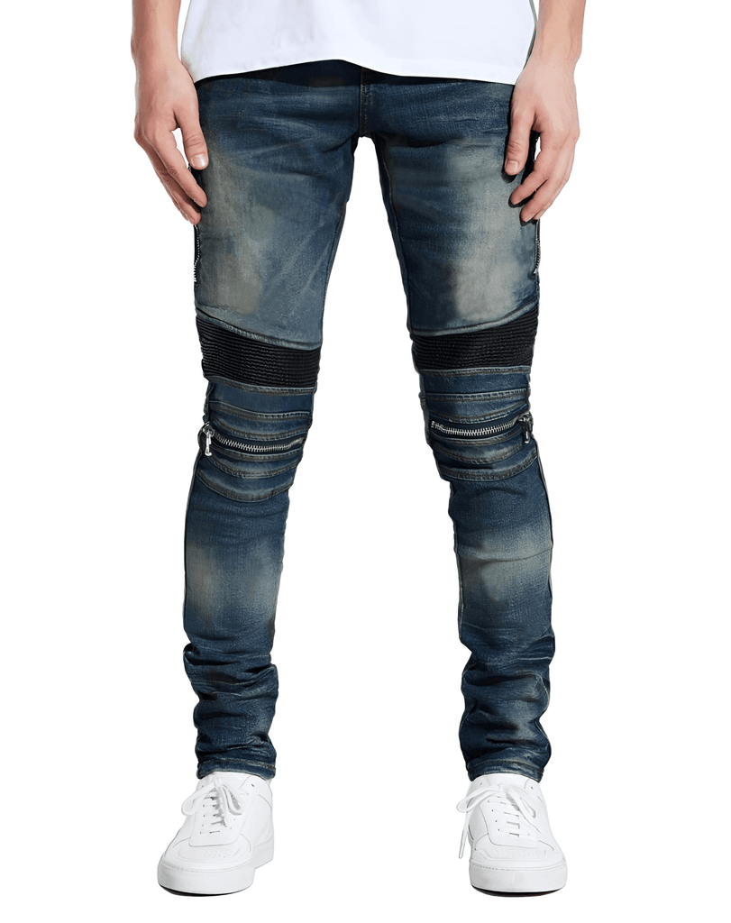 Men's Moto Zipper Knee Skinny Stretch Jeans: Shop Drestiny for free shipping and tax covered! Save up to 50% off. Seen on FOX/NBC/CBS.