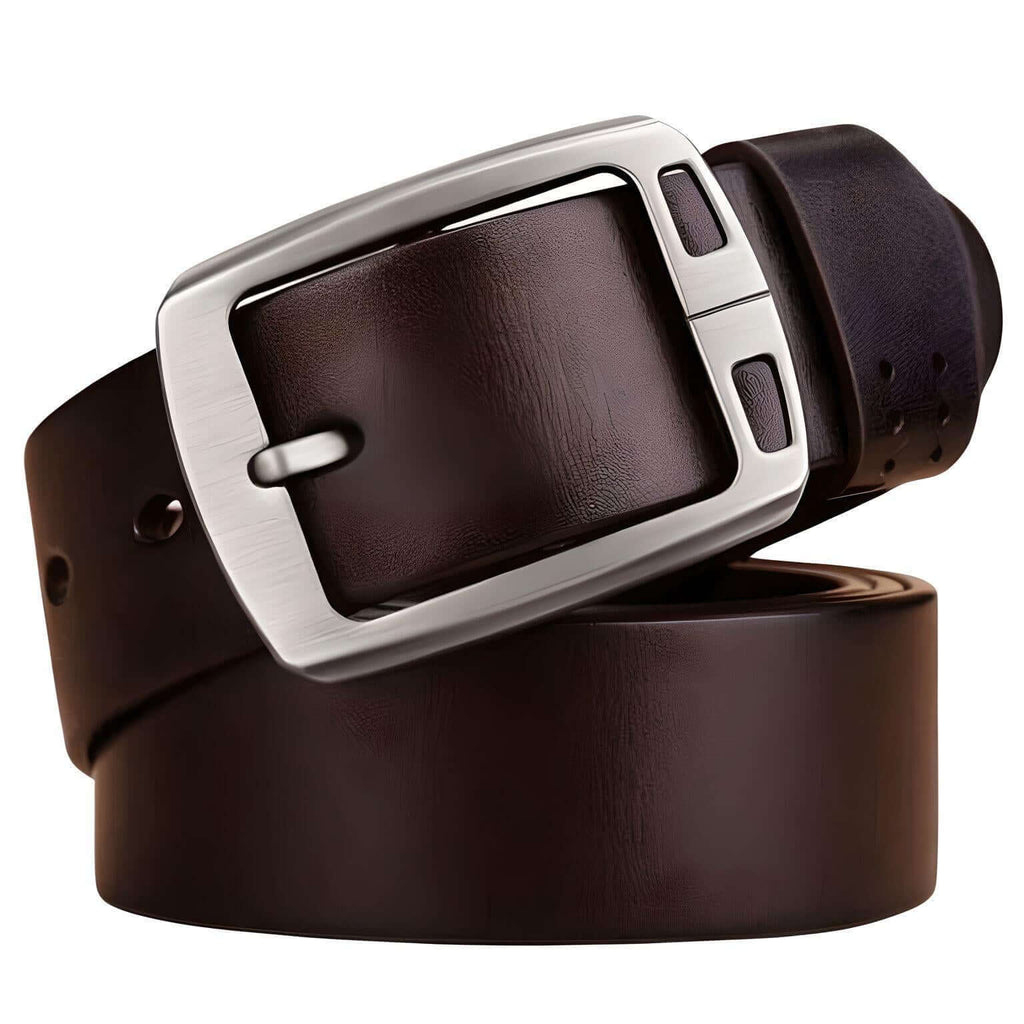 Men's Dark Brown Genuine Leather Belt