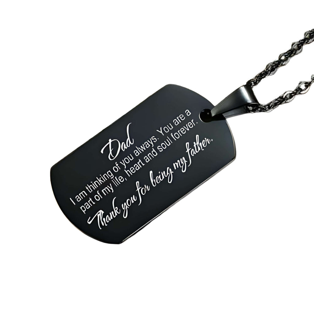Men's Dog Tag For Dad Pendant Necklace With Free Engraving!