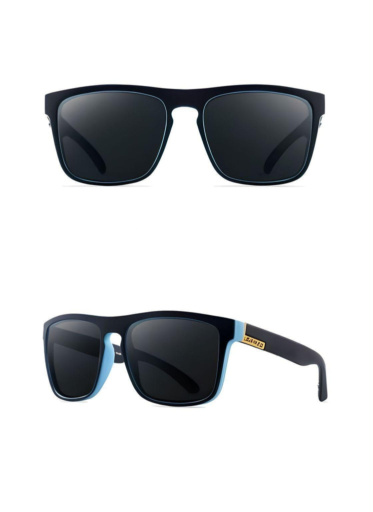 Men's Fashion Black and Light Blue Polarized Sunglasses