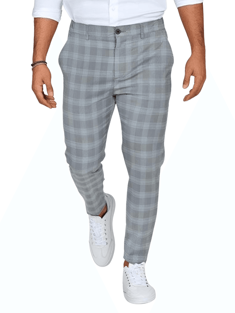 Look sharp in these plaid printed pencil pants for men. Shop at Drestiny for up to 50% off, plus free shipping and tax covered!