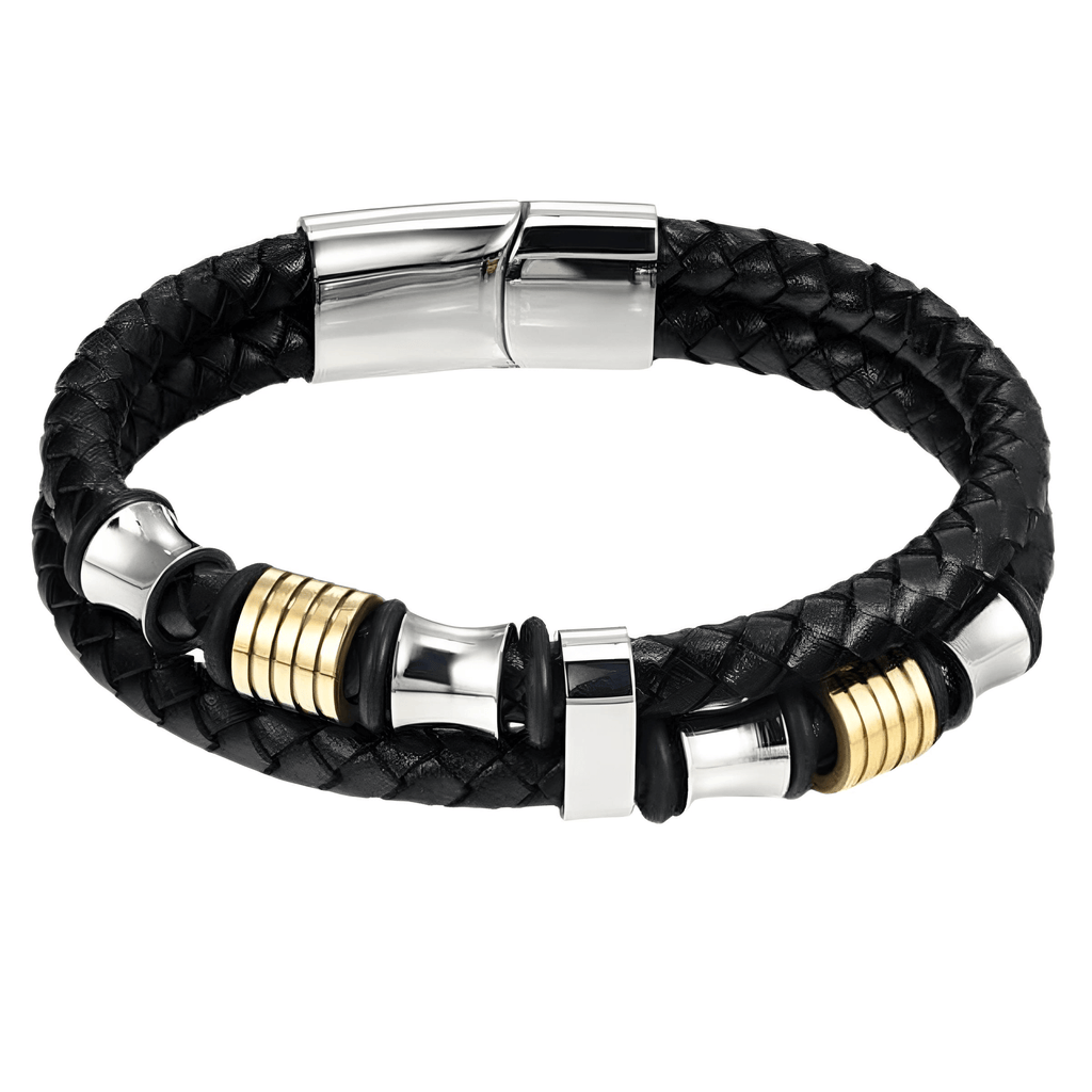 Men's Genuine Leather Double Rope Bracelet