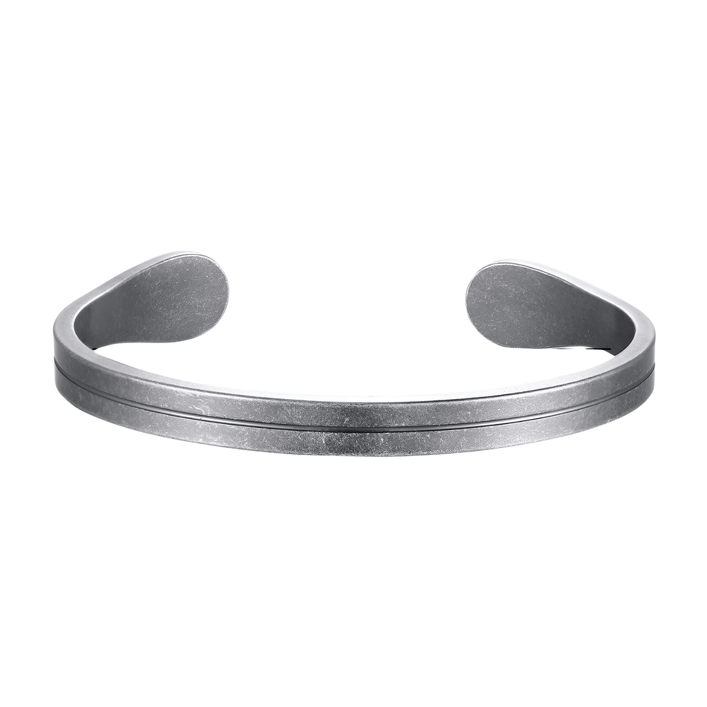 Men's Thin Gun Metal Cuff Bracelet